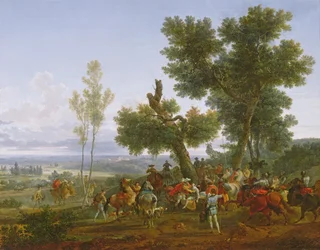 O Encontro de Henrique IV, Rei da França e Navarra, e Maximilien de Béthune, Duque de Sully na planície de Beuvron no dia seguinte à Batalha de Ivry em 1590, 1822